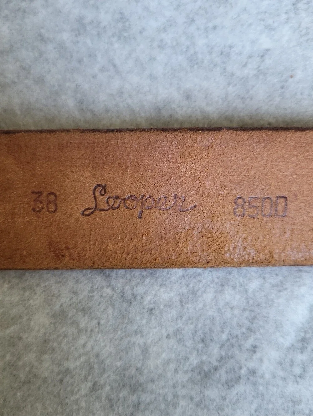 Vintage Looper Western Belt Mens 38 Brown Leather Embossed Tooled Handmade USA
